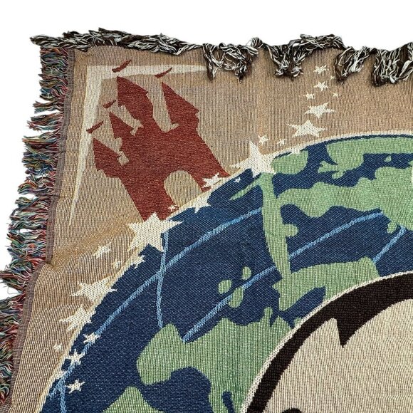 Disney Walt Disney World "Mickey" Multi Color 100% Cotton Tapestry Throw - Picture 3 of 9
